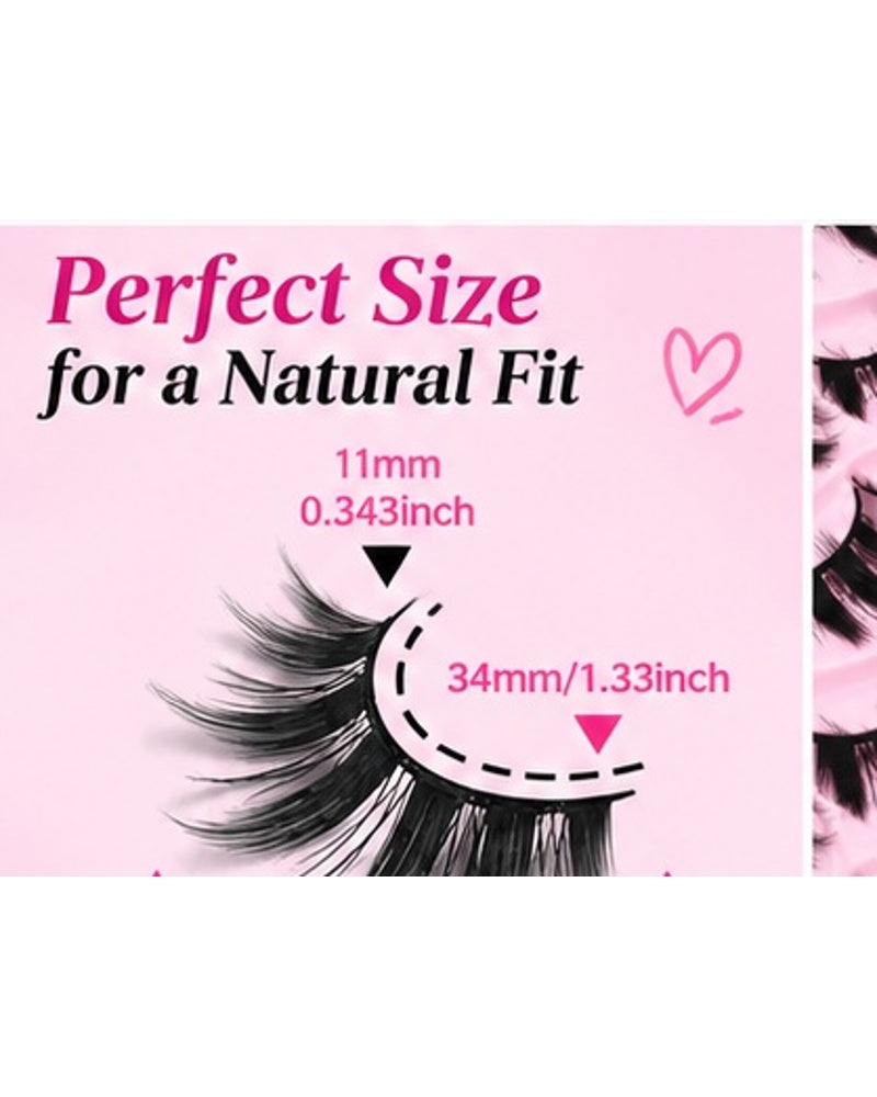 Manga Style Cat Eye False Eyelashes – 5 Pairs Spiky Anime Lashes for a Dramatic Doll Eye Look