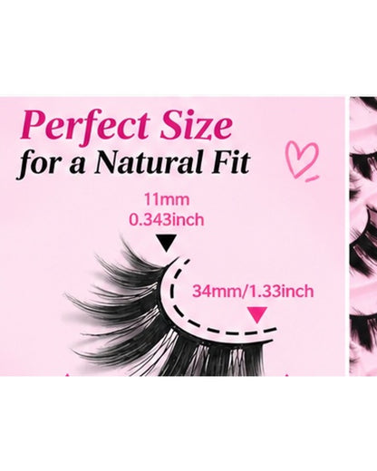 Manga Style Cat Eye False Eyelashes – 5 Pairs Spiky Anime Lashes for a Dramatic Doll Eye Look