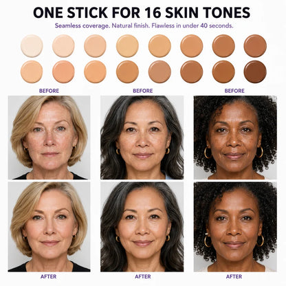 Age-Defying Foundation Stick ✨ Instant Glow, Smooth Coverage & Natural-Looking Skin