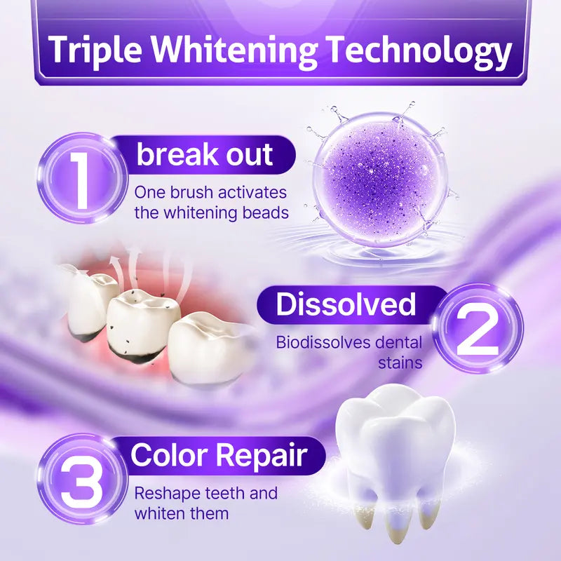 🦷 Lytic Enzy Purple Whitening Toothpaste Instant Stain Removal & Color Repair for Bright, Fresh Teeth.