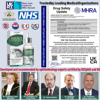 Lovilds® Nano Eye Drops Serum 👩‍⚕️ Royal College of Ophthalmologists Recommended (Suitable for presbyopia, dry eye syndrome, glaucoma, and cataracts)