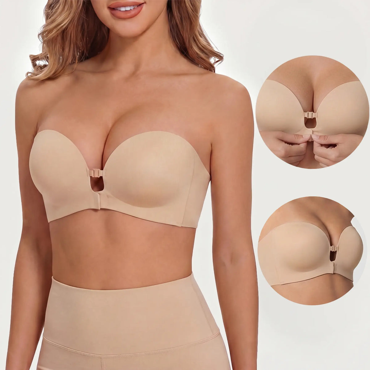 Womens Strapless Front Closure Bra